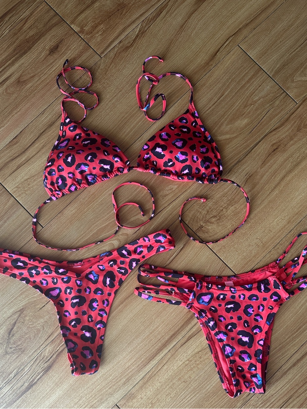 Victoria's Secret Red Leopard Bikini Set Size Small